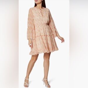 NWOT BCBGeneration Long Bell Sleeve Tiered Ruffle Minidress